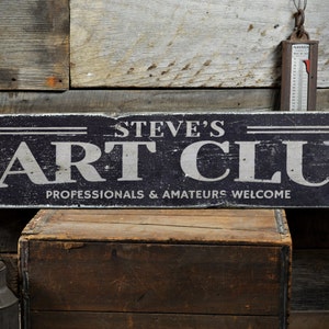 Dart Club Wood Sign, Prefessionals & Amateurs Welcome Game Room Sign, Man Cave Name Decor - Rustic Hand Made Vintage Wooden Sign For Clubs