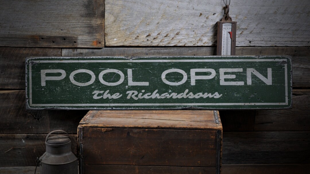 Pool Open Sign, Custom Pool Sign, Wooden Pool Sign, Pool House Sign