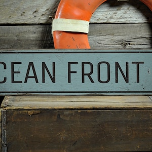 Ocean Schilder, Strandhaus Dekor, Strandhaus Geschenk, Dekor für Ocean House, Ocean Front, Küstendekor, rustikales handgemachtes Holzschilddekor
