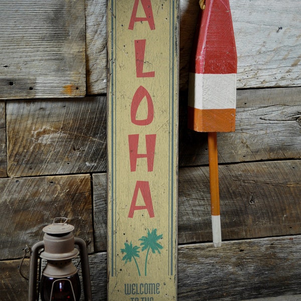 Aloha Sign, Aloha Wooden Signs, Aloha Gift, Hawaii Gift, Aloha Decor, Aloha, Hawaiian Lifestyle, Beach, Rustic Handmade Wood Sign Decoration