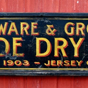 Hardware & Grocery - Personalized Dry Goods Wood Sign - Rustic Hand Made Vintage Wooden Sign Decorations