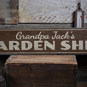 Garden Shed Sign, Wood Shed Decor, Garden Shed Gift, Garden Gift, Garden Lover Sign, Custom Shed Sign, HandMade Vintage Wood Sign Gardens