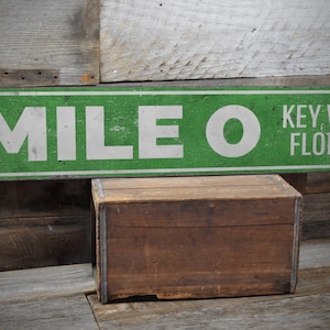Mile 0 Sign, Key West Sign, Florida Sign, Location Sign, Beach Wall Decor, Beach Sign, State Wood Sign, Rustic Look Sign - Antique Wood Sign