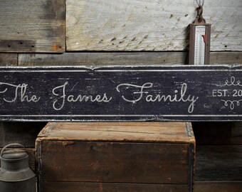 Custom Last Name Sign, Est. Date Wedding Sign, Wooden Wedding Decor, Established Date Family Sign, Rustic Family Name Sign