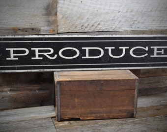 Produce Schild, Bauernmarkt-Schild, Bauernhaus-Küche, Produce Farm Decor, Bauernhaus-Stil, rustikales Produce-Schild - Handgefertigtes Holzschild