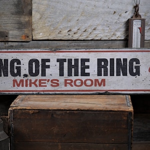 Boxing Wooden Sign, Rustic Boxing Sign, King of The Ring Gift, Boxing Room Decor, Custom Boxing Sign, Vintage Handmade Wood Sign