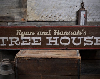 Tree House Wood Sign, Vintage Tree House Sign, Tree House Decor, Tree House Lover, Tree House Gift, Rustic Handmade Wood Sign Decoration