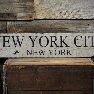 Custom New York City New York Sign - Rustic Hand Made Vintage Wooden Decoration Signs