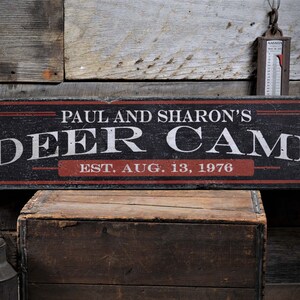 Deer Camp Sign, Wood Deer Camp Sign, Deer Camp Decor, Deer Camp Gift, Deer Man Cave, Deer Hunter - Rustic Hand Made Wooden Sign Decor