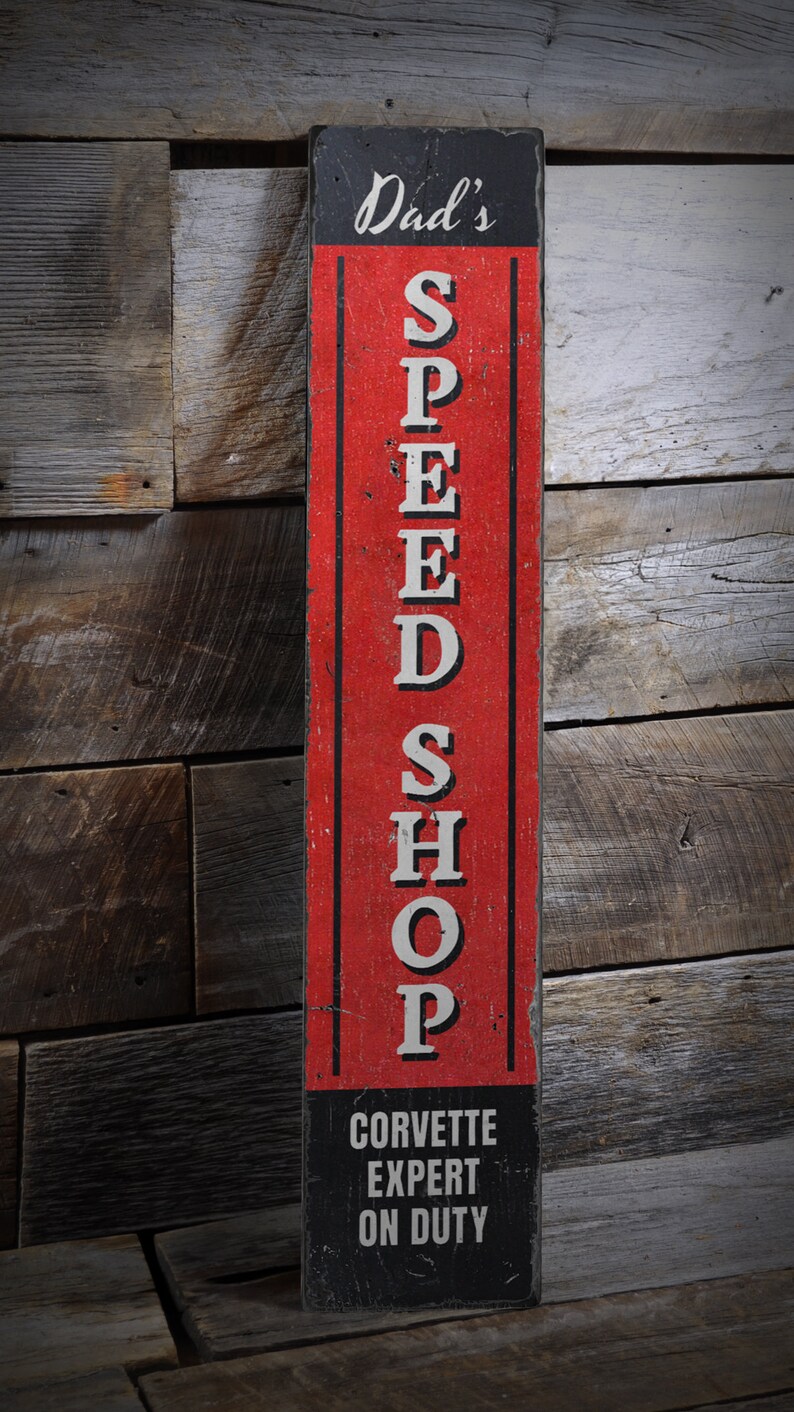 Speed Shop Sign, Custom Garage Sign, Garage Decor, Corvette Expert Shop ...