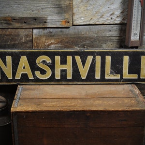 Personalized City Name Wood Sign, Old Wooden Custom City Decorations Rustic Hand Made Vintage Wooden Decorations image 1