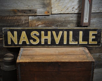 Personalized City Name Wood Sign, Old Wooden Custom City Decorations - Rustic Hand Made Vintage Wooden Decorations