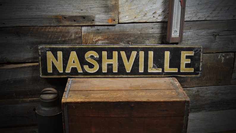 Personalized City Name Wood Sign, Old Wooden Custom City Decorations Rustic Hand Made Vintage Wooden Decorations image 1