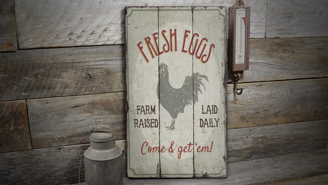 Fresh Eggs Sign, Farmed Raised Wooden Sign, Wooden Fresh Egg Sign, Wood