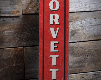 Letrero de garaje "Corvette de papá", regalo personalizado, decoración para el hogar, decoración de garaje, regalos de Corvette, decoración rústica de garaje - Letrero de madera hecho a mano