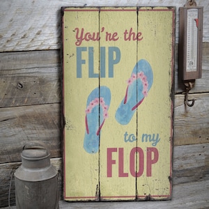 Beach Flip Flop Sign, Flip Flops, Wooden Flip Flop Sign, Beach Market Sign, Wood Sales Decor, Wood Lodge Decor - Wooden Old Signs Decor