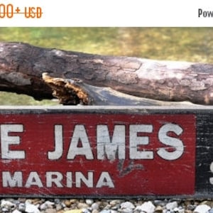 ONE SALE Personalized Lake Marina Sales & Service Lake House Sign - Rustic Hand Made Vintage Wooden Sign WWS000297