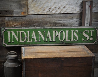 Wooden Custom Street Sign  - Rustic Hand Made Vintage Wooden Sign Decorations
