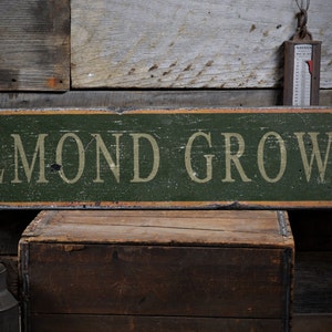 Almond Farm Sign, Almond Decor, Almond Farm Decor, Almond Farmer Gift, Almond Grower Gift - Rustic Hand Made Distressed Wood Decorations