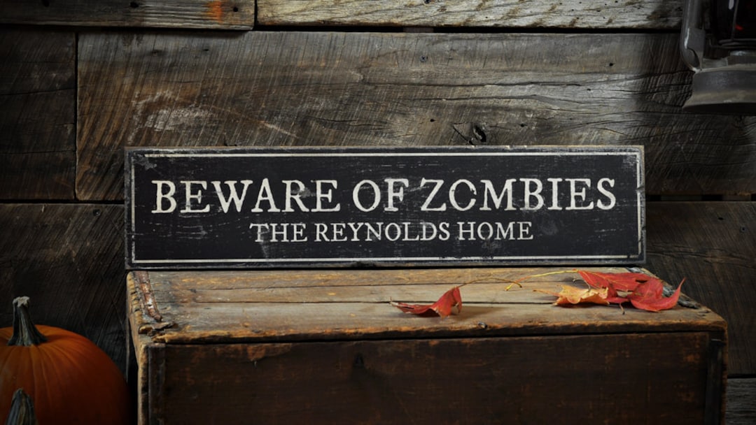 Beware of Zombies Sign Zombie Sign Zombie Wall Decor - Etsy
