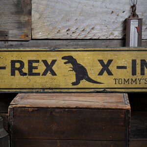 T-Rex Crossing Wood Sign, Kid Room Sign, Kid Room Decor, Kid Gift, Dinosaur Lover, Dinosaur Decor, Rustic Handmade Wood Sign Decor