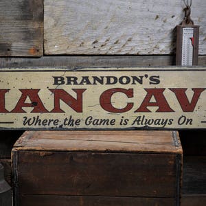 Sports Lover Gift, Custom Man Cave Sign, Man Cave Decor, Husband Gift, Man Cave Gift, Sports Decor, HandMade Vintage Wood Sign Decoration