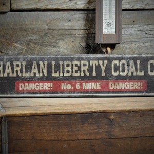Custom Danger Coal Mine Sign - Rustic Hand Made Vintage Wooden Decorations