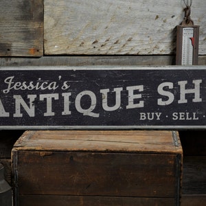 Antique Shop Sign, Antique Sign, Custom Antique Sign, Wood Antique Sign, Shop Owner Sign - Rustic Hand Made Vintage Wooden Sign Shop Decor