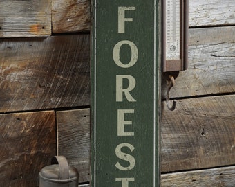 Forest Signs, Outdoors Wooden Sign, Forest Decor, Old Wooden Lodge, Hunting and Fishing Cabin, Cabins, Rustic Handmade Wood Sign Decor