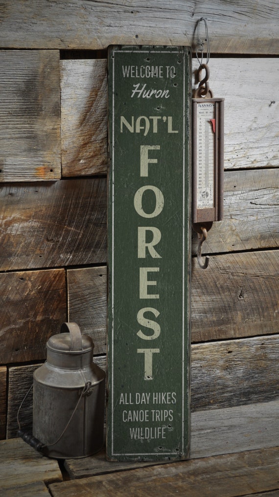Forest Signs Outdoors Wooden Sign Forest Decor Old Wooden Etsy