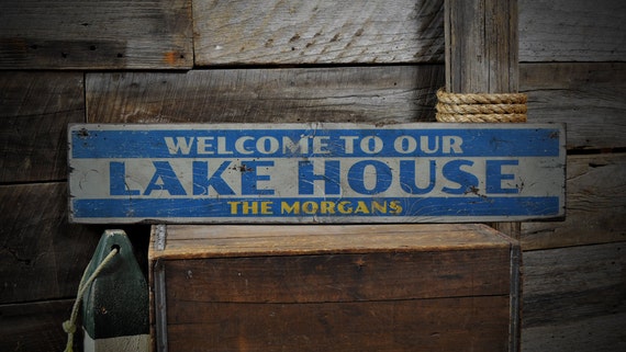 Custom Lake Vermilion Fish Sign Rustic Hand Made Vintage Wooden ENS1000567