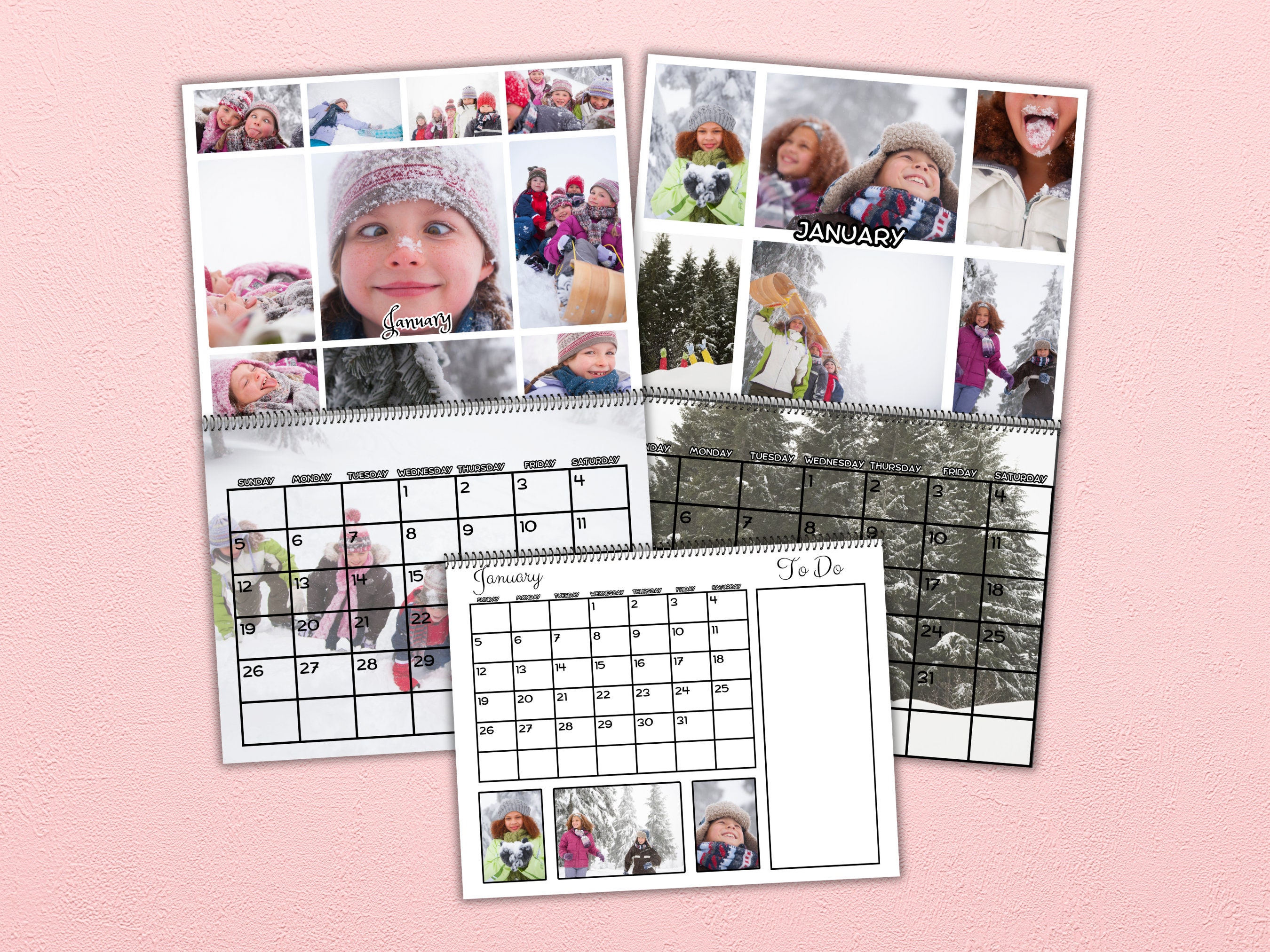 Photo Calendar Template Bundle, 2025 Editable Calendar, 2024 Printable ...
