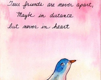 True friends, love my friend, digital download, watercolor bluebird, instant, collage, journal sayings, scrapbooking, 300 dpi, Sandy Short