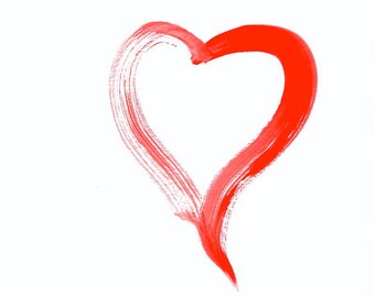 Love heart, Printable Wall Art, Red Heart, Heart Digital, Instant Download, Home Decor, Nursery Wall Art, Watercolor Print  Sandy Short