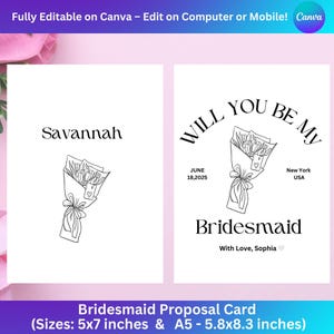 Cartão de Proposta de Madrinha | Cartões de Proposta de Madrinha | Cartão de Você Será Minha Madrinha | Proposta de Padrinho | Cartão de Detalhes do Casamento | Editável