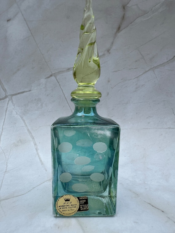 Vintage Italian Perfume Bottle Cristal Au Plomb Ha