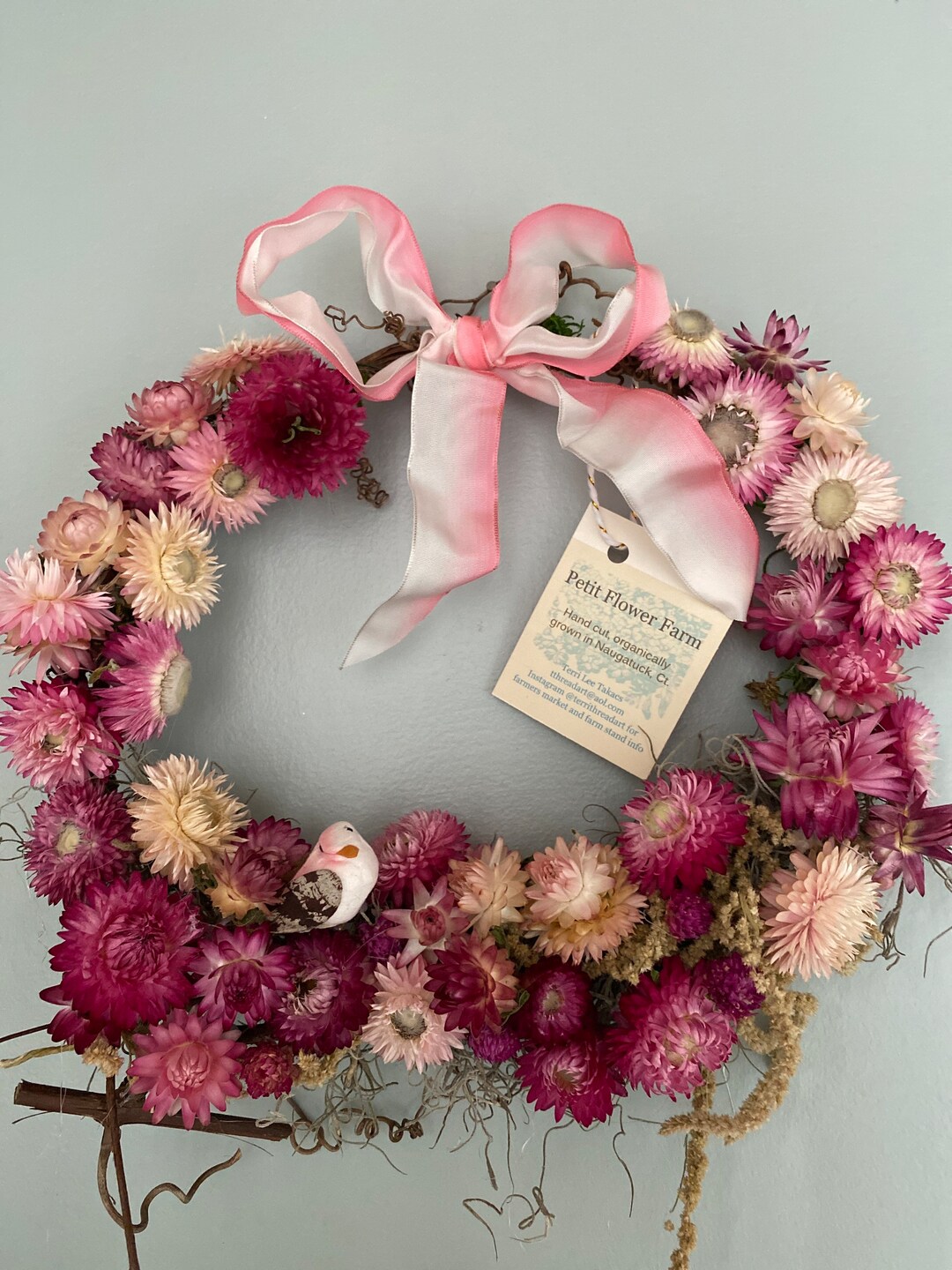 Strawflower Wreath From Petit Flower Farm Etsy