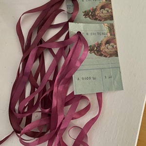 Burgundy Wine Hand Dyed Silk Ribbon 7mm Variegated