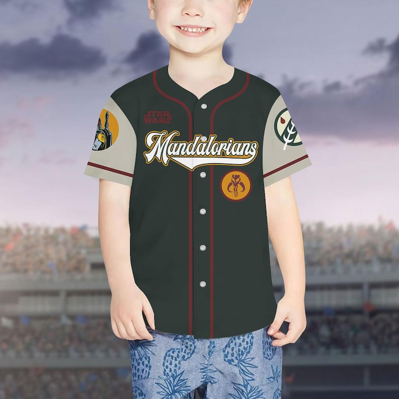 Mandalorians Baseball Jersey, Star Wars Baseball Shirt, Galaxy's Edge shirt, Custom Name Number Jersey, Family Birthday Gift Adult Kid