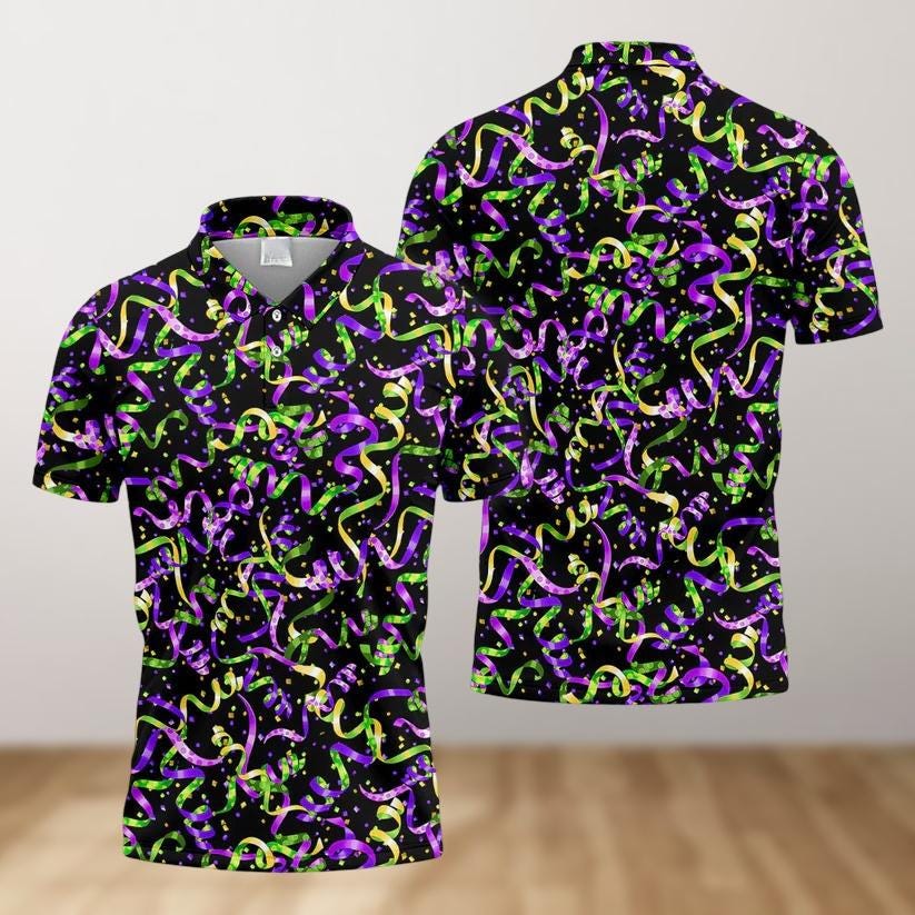 Discover Mardi Gras Carnival Polo Shirt, Mardi Gras Polo For Men, Louisiana Festival Party Golf Shirt, Golf Lover Gift For Him