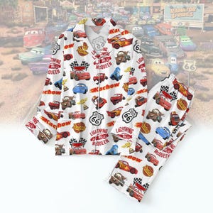 Disney Cars Pajamas Set, Lightning McQueen Pajamas, Movie Women Pajamas, Holiday Pajamas, Bridesmaid Pajamas, Friend Matching Pajamas