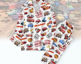 Disney Cars Pajamas Set, Lightning McQueen Pajamas, Movie Women Pajamas, Holiday Pajamas, Bridesmaid Pajamas, Friend Matching Pajamas