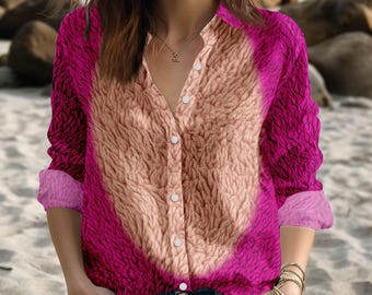 Lots O Huggin Bear Cosplay Costume, Disney Lotso Bear Blouse Shirt, Toy Story Character Women Shirt, Button Up Shirt, Halloween Gifts