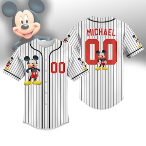 Personalized Disney Mickey Baseball Jersey, Mickey Mouse Jersey Shirt, Disneyland Baseball Team, Magic Kingdom Shirt Gift For Her Him