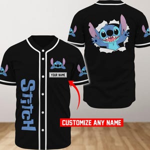 Benutzerdefinierte Lilo und Stitch Baseball Jersey, Disney Stitch Jersey, Disneyland Baseball Shirt, Disneyworld Shirt, Cartoon Shirt, Magic Kingdom