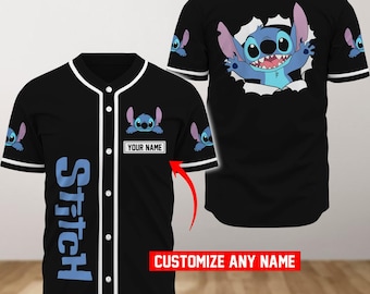 Camiseta de béisbol personalizada de Lilo y Stitch, camiseta de Stitch de Disney, camiseta de béisbol de Disneyland, camiseta de Disneyworld, camiseta de dibujos animados, Reino Mágico