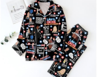 Law And Order Pajamas Set, Law Movie Pajamas Christmas, Law And Order Pajama Family, Law And Order Shirt, Women Pajamas, Law Movie Gift