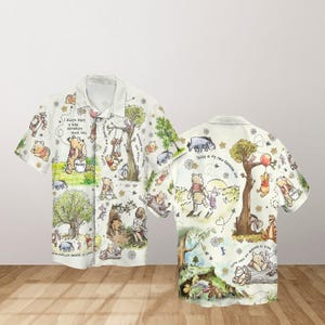 Disney Winnie The Pooh Hawaii Hemd, Pooh und Freunde Knopf Shirt, Pooh Bär Shirt, Disneyland Sommer Shirt, Disneyworld Strand Shirt