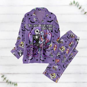 Jack Skellington The Best Nightmare Come True Pyjamas Set, Jack und Sally Paar Pyjamas, Disney Film Urlaub Pyjamas, Valentinstag