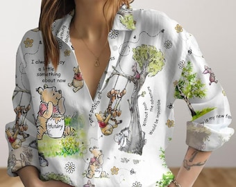 Winnie Puuh und Freunde Bluse Frauen Shirt, Disney Pooh Casual Shirt, Disneyland Shirt, Disney Pooh Bear Shirt, Disney Trip 2026